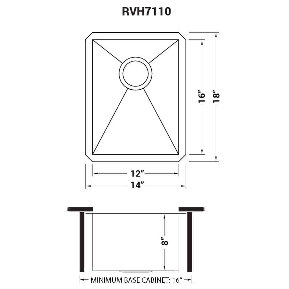Ruvati 14-inch Brushed Stainless Steel Undermount Bar Prep Sink