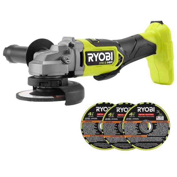 ONE+ HP 18V Brushless Cordless 4-1/2 in. Angle Grinder (Tool Only) with 4-1/2 in. Metal Cutting Wheel (3-Piece)