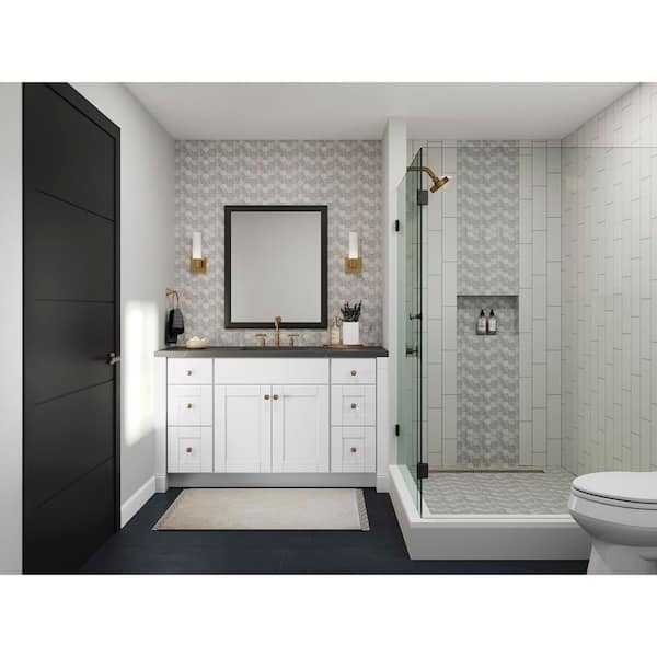 Shaker 15 in. W x 21 in. D x 34.5 in. H Assembled Bath 3-Drawer Base Cabinet in Satin White