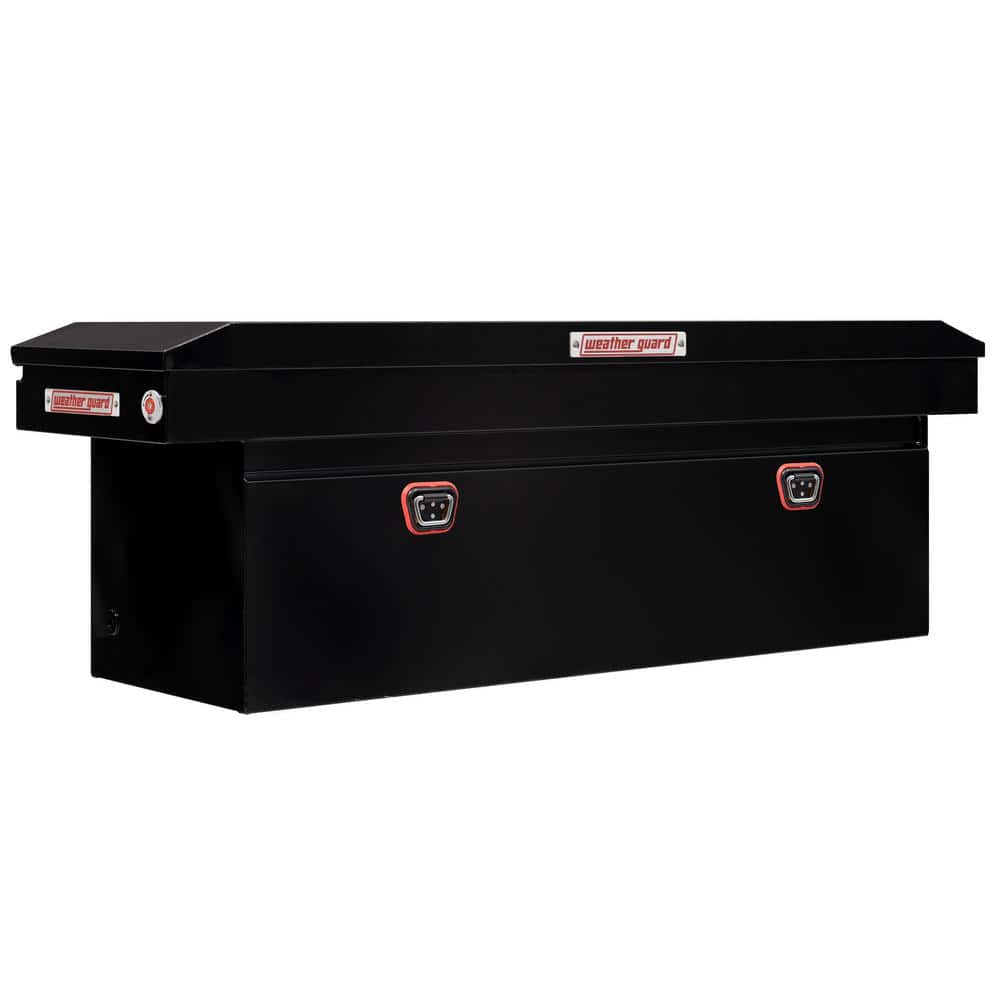 72 in. Gloss Black Steel Full Size Deep Crossover Truck Tool Box -  Weather Guard, 128-5-04