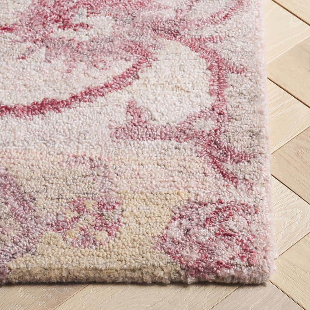 Anatolia Light Pink Handmade Wool and Synthetic 8' x 10' Area Rug