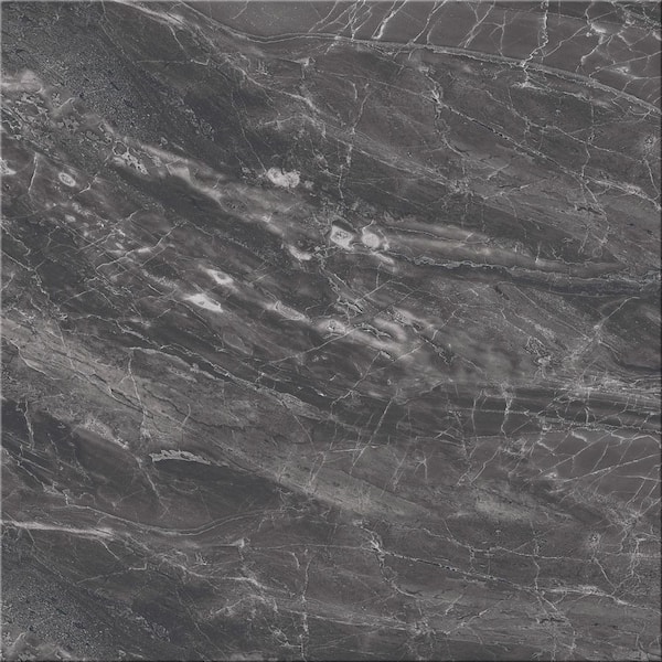 Argento Marmo Gray Polished 24 in. x 24 in. Porcelain Stone Look Floor and Wall Tile (19.38 sq. ft./Case)