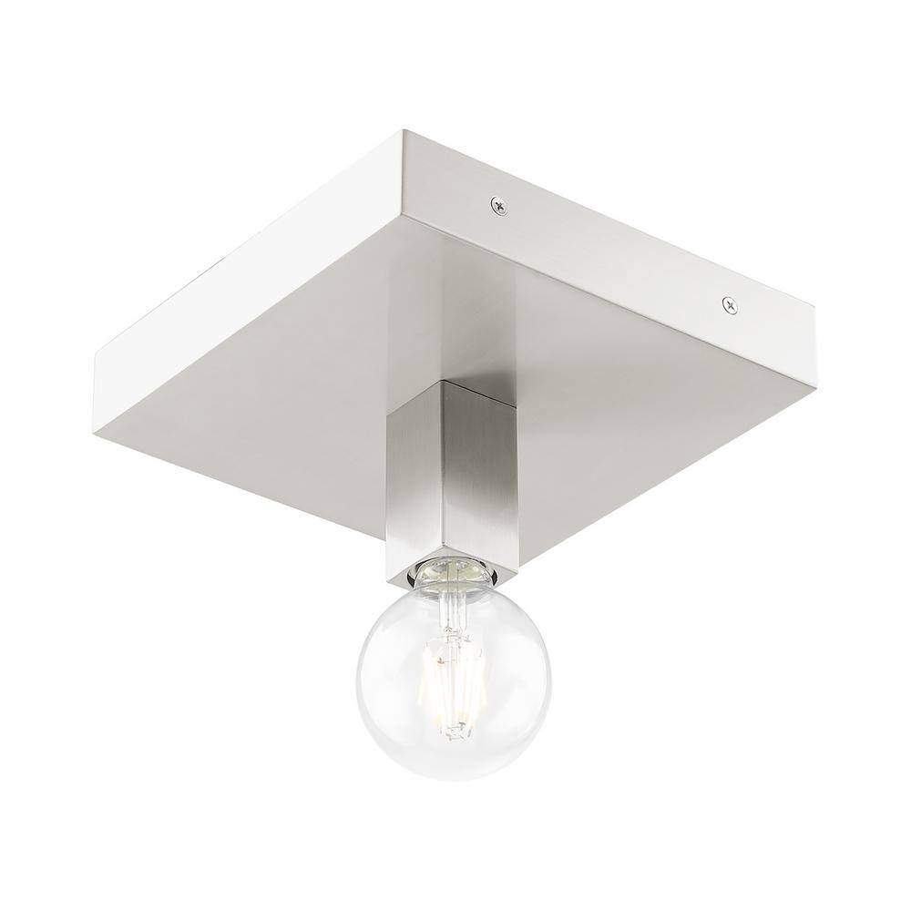 Solna Sleek Minimalist Brushed Nickel LED Flush Mount Light