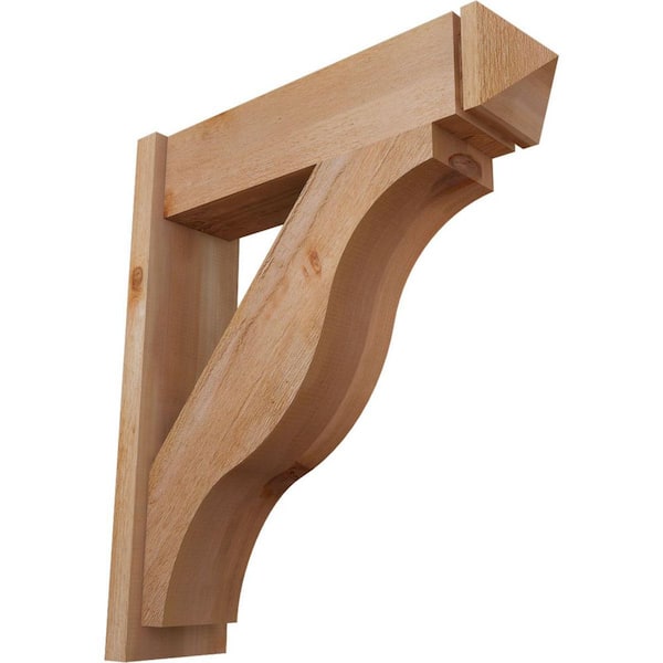 Ekena Millwork 8 in. x 34 in. x 30 in. Fuston Arts and Crafts Rough Sawn Western Red Cedar Outlooker