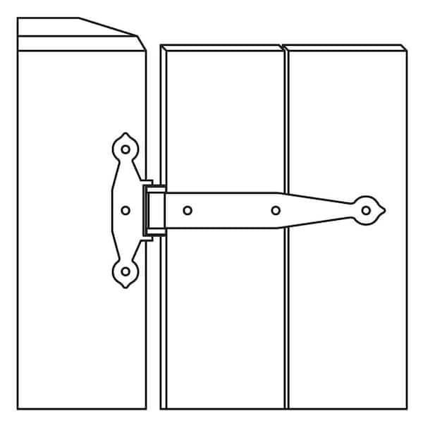 Hardware Essentials 12 in. Heavy Strap Hinge in Zinc-Plated (5-Pack)  852558.0 - The Home Depot