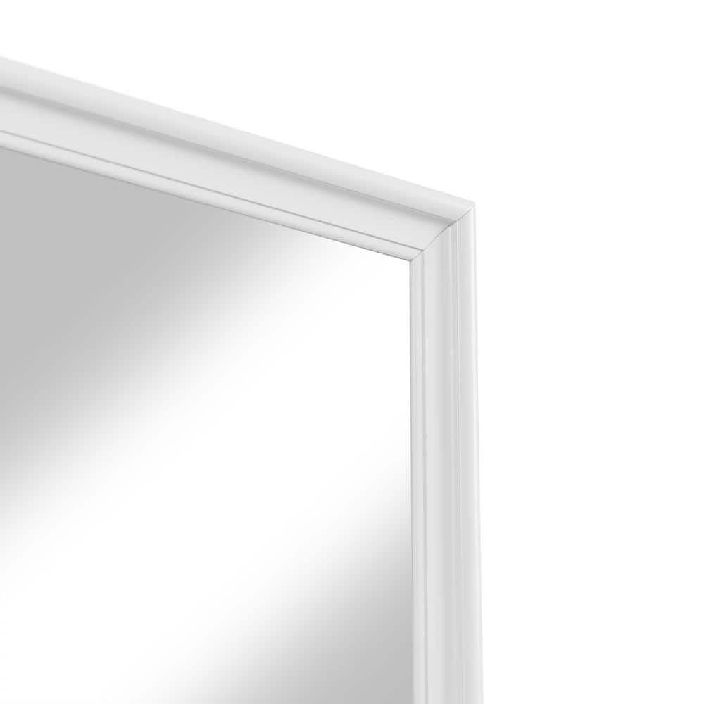 White Rubberwood Transitional 6-Drawer Dresser with Mirror