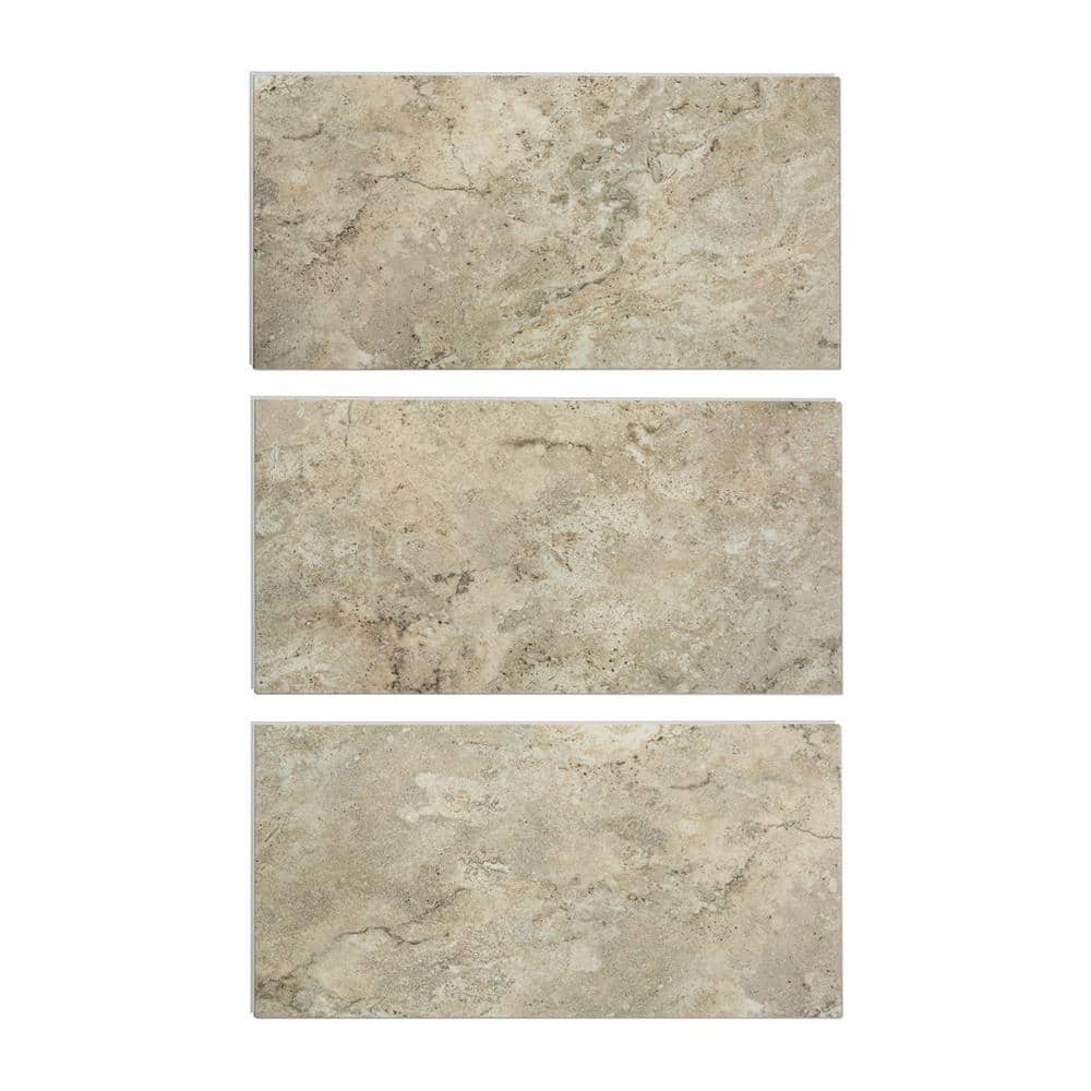 Travertine 12" x 24" Waterproof Click Lock Vinyl Tile Flooring
