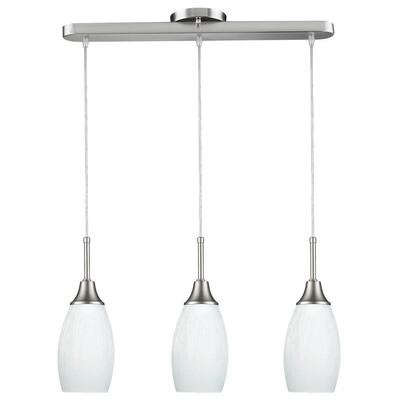 Peak Collection 3-Light White and Nickel Pendant
