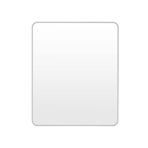 WELLFOR 30 in. W x 36 in. H Rectangle Aluminum Alloy Framed Wall Bathroom Vanity Mirror in Gun Gray