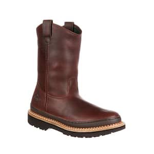 Men's Georgia Giant Non Waterproof 11 inch Wellington Work Boots - Soft Toe - Soggy Brown 13 (M)