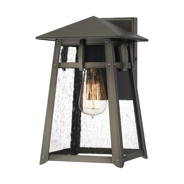 Quoizel Merle 1-Light Burnished Bronze Hardwired Outdoor Wall Lantern Sconce