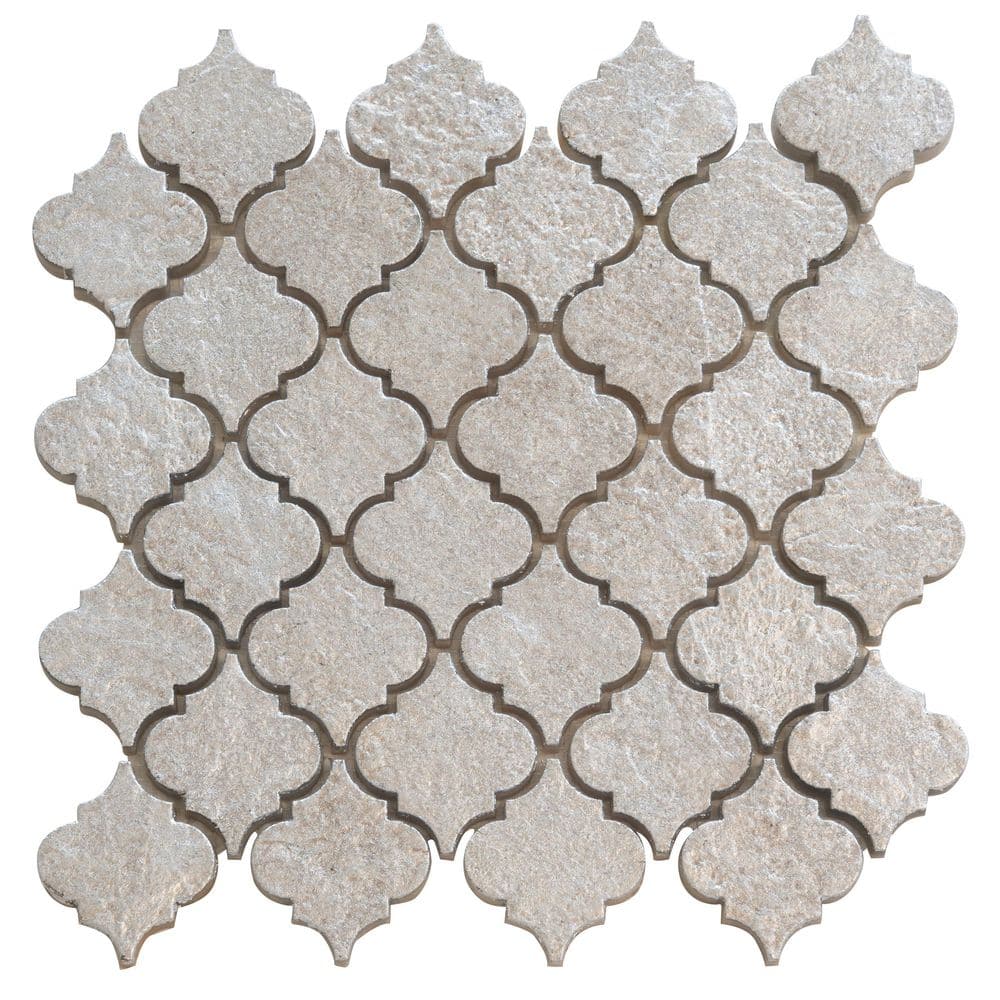 Artisana 12x12 in. Silver Gray Textured, Foiled Resin Arabesque Lantern Mosaic Wall Tile (5 sq ft/case, 5-Pack) price history on PriceWatchPro