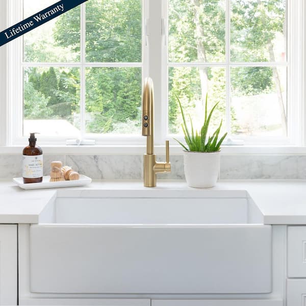Turner 30 in. Farmhouse/Apron-Front Undermount Single Bowl Crisp White Fireclay Kitchen Sink