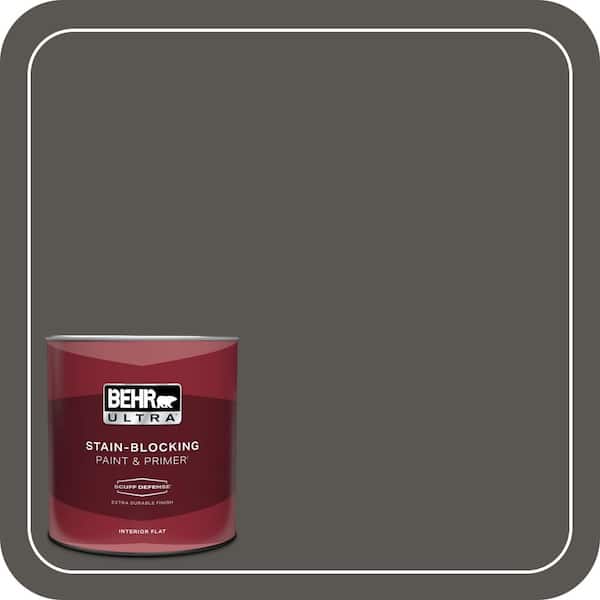 BEHR ULTRA 1 qt. #BXC-17 Dominant Gray Extra Durable Flat Interior Paint & Primer