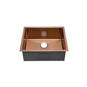 Rivage Rose Gold Stainless Steel 23 in. Single Bowl Undermount Kitchen Sink