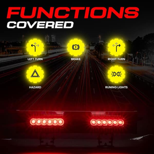 Partsam LED Magnetic Towing MMF7 Tail Light Wireless LED Light Kit Universal Stop Turn Running Backup Reverse Light Red Clear Lens W 7 Pin Plug - View #13