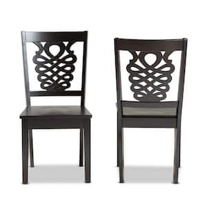 Gervais Dark Brown Solid Wood Dining Chair (Set of 2)