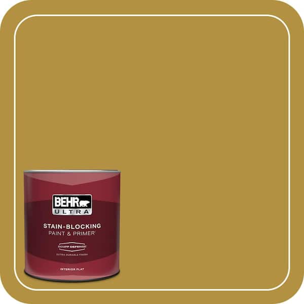 BEHR ULTRA 1 qt. #370D-7 Venetian Gold Extra Durable Flat Interior Paint & Primer