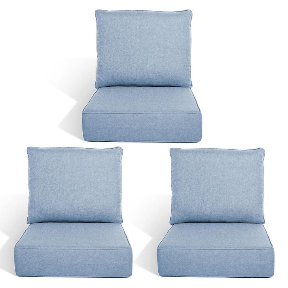 Duraolex 22 in. W x 24 in. D x 6 in. Thick 6-Piece Deep Seating Outdoor Lounge Chair Olefin Cushion, Baby Blue price history on PriceWatchPro