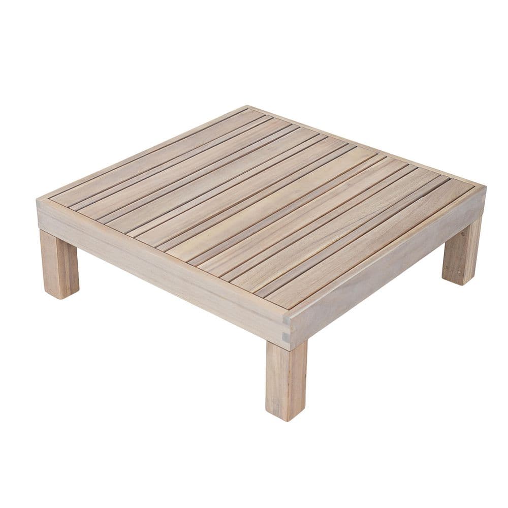Eugenio Light White Square Solid Wood Outdoor Patio Coffee Table price history on PriceWatchPro