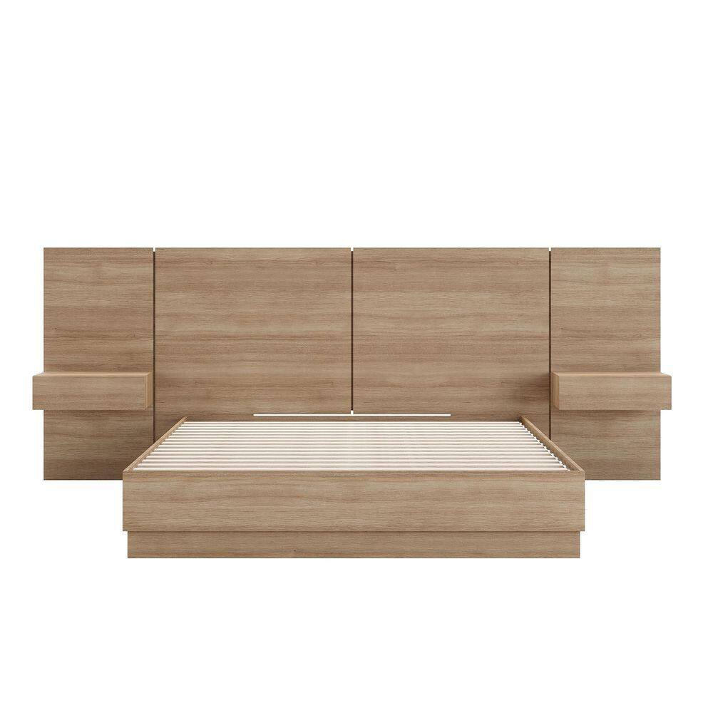 Milano 4 Piece Natural Blonde Oak Engineered Wood King Size Bedroom Set - thumbnail 3
