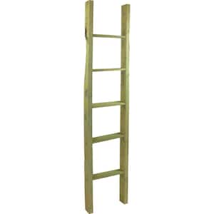 15 in. x 72 in. x 3 1/2 in. Barnwood Decor Collection Restoration Green Vintage Farmhouse 5-Rung Ladder