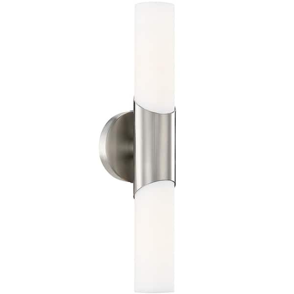 TRUE FINE 16.4 in. 2Light Brushed Nickel Modern/Contemporary ADA