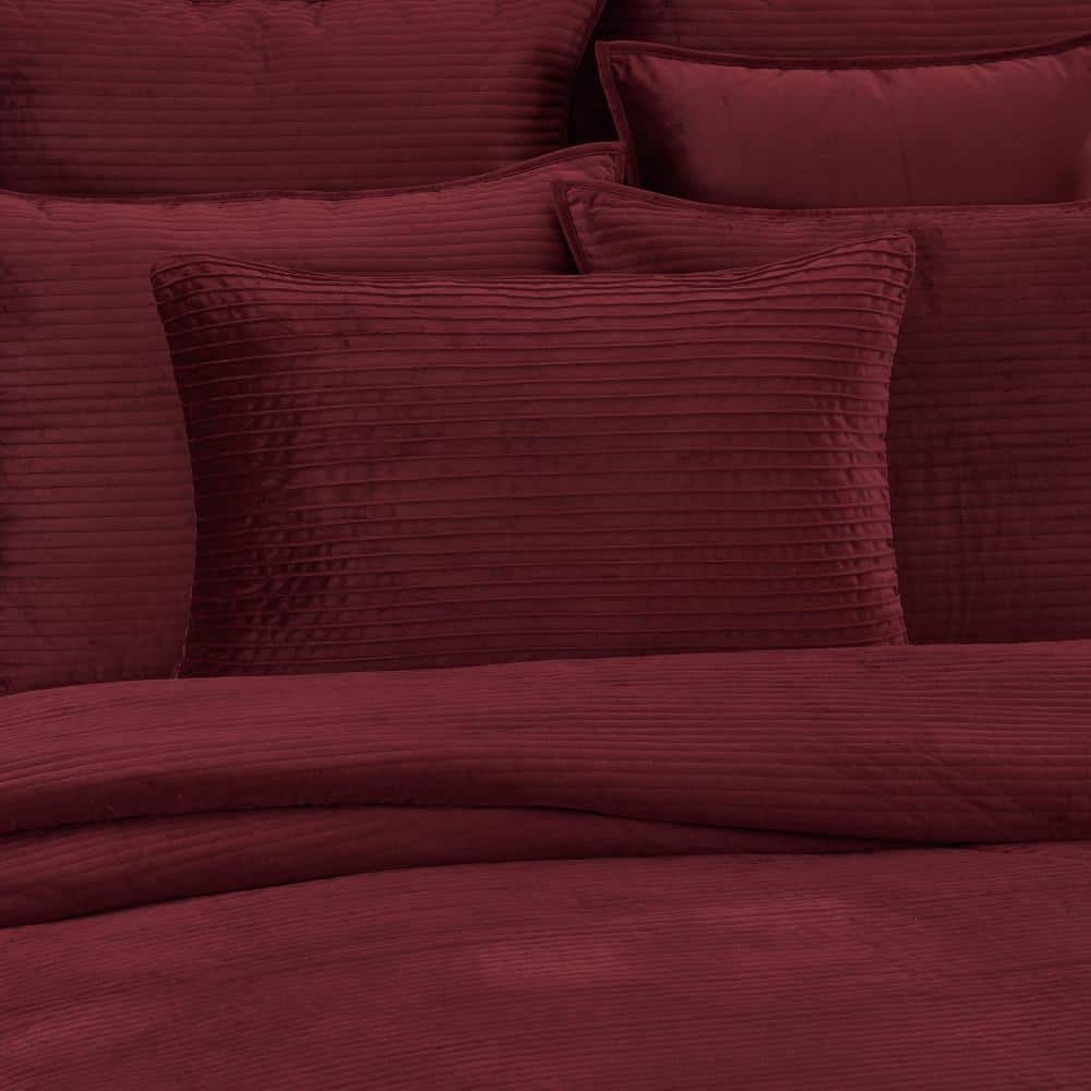 Red Velvet Rectangular Lumbar Throw Pillow Cover