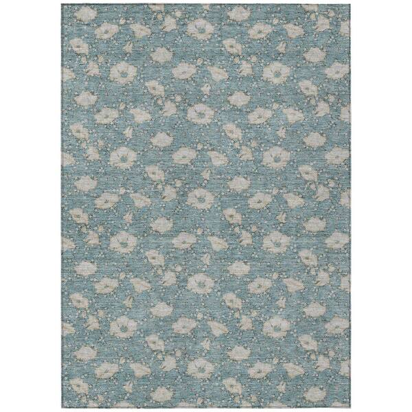Chantille Machine Washable Indoor/Outdoor Abstract ACN2792 Teal 5 ft. x 7 ft. 6 in. Area Rug