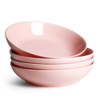 45 fl.oz Pink Porcelain Salad Bowls (Set of 4)