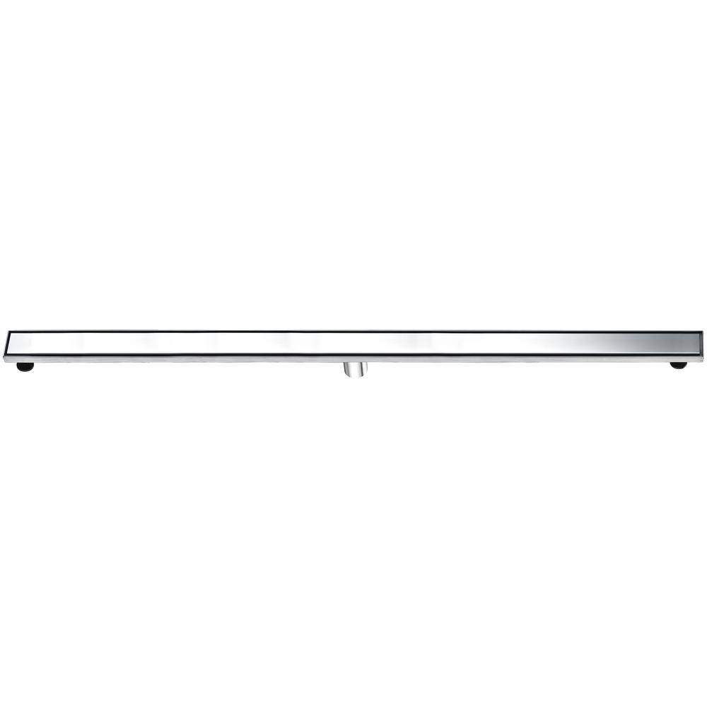 59" Polished Stainless Steel Linear Shower Drain with Solid Cover