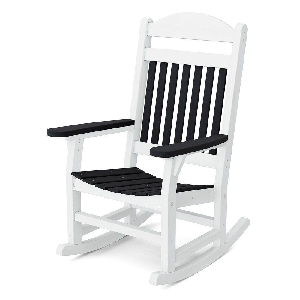 Heritage Black and White Plastic Traditional Outdoor Rocking Chair price history on PriceWatchPro