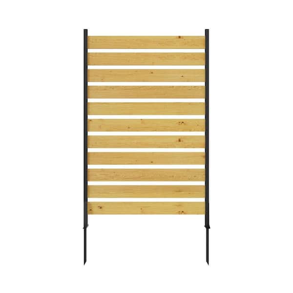 38.5 in. W x 72.8 in. H Natural Cedar Wood Privacy Screen for Pool Equipment, Air Conditioner Fence (1-Panel)