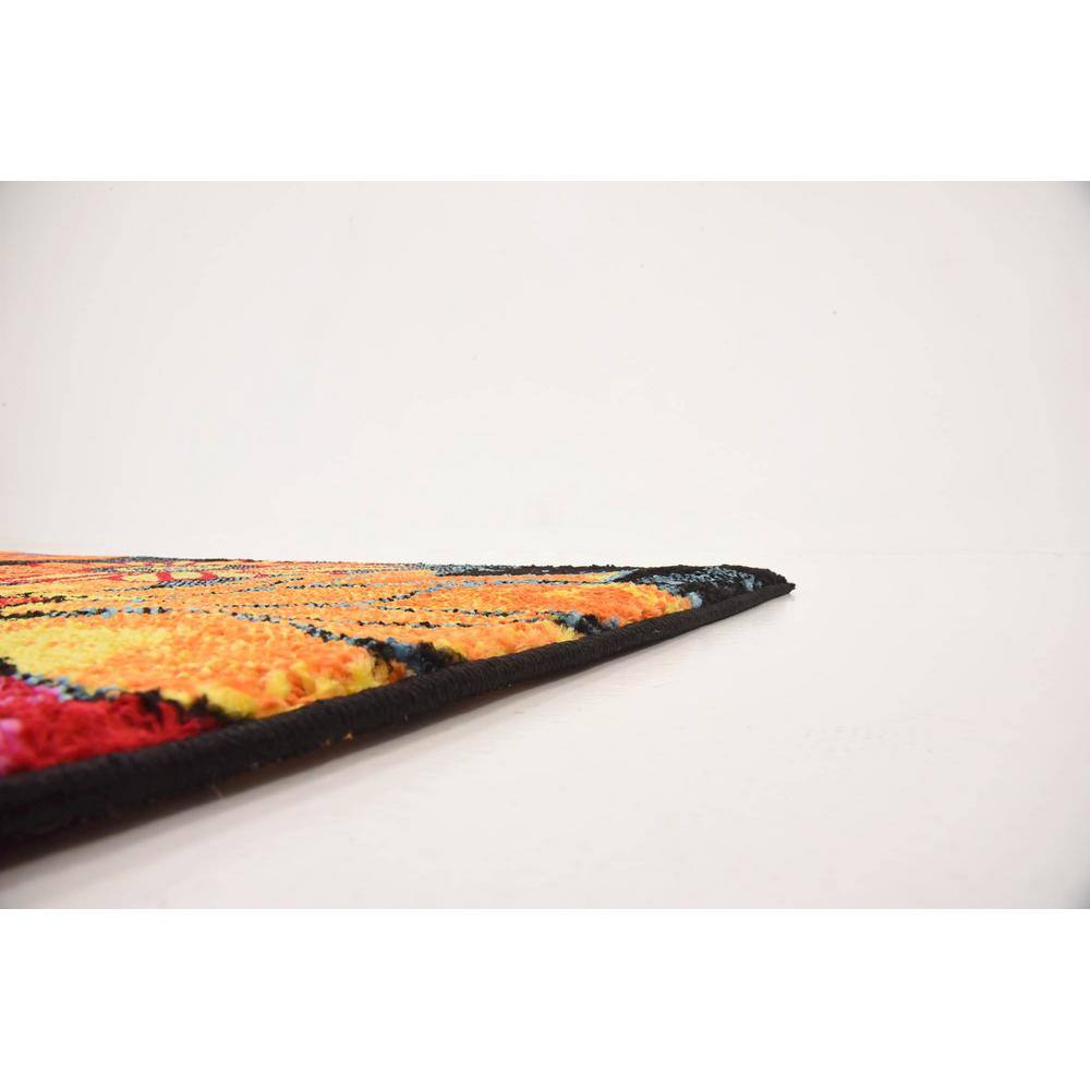 Black Floral Synthetic Rectangular Indoor Area Rug