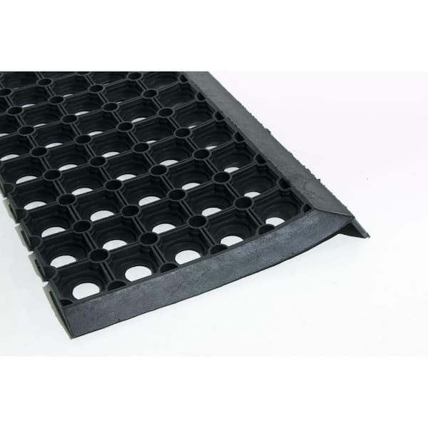 30 in. x 10 in. Black Rubber Outdoor Door Mat