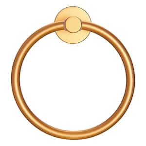 Wall Mounted Towel Ring in Brushed Gold