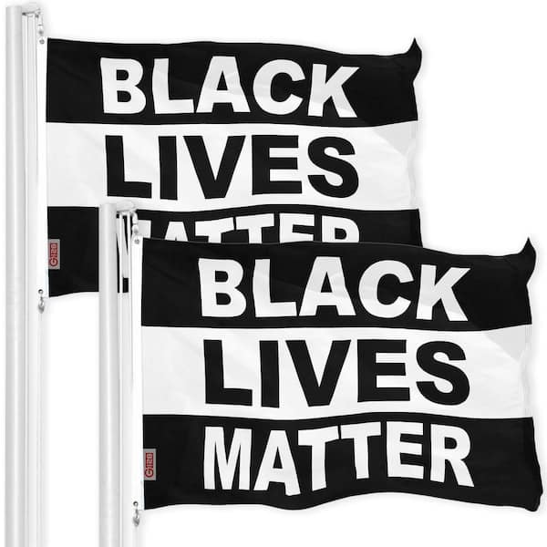 3 ft. x 5 ft. Printed 150D Polyester Black Lives Matter (Black/White) Flag with Brass Grommets (2-Pack)