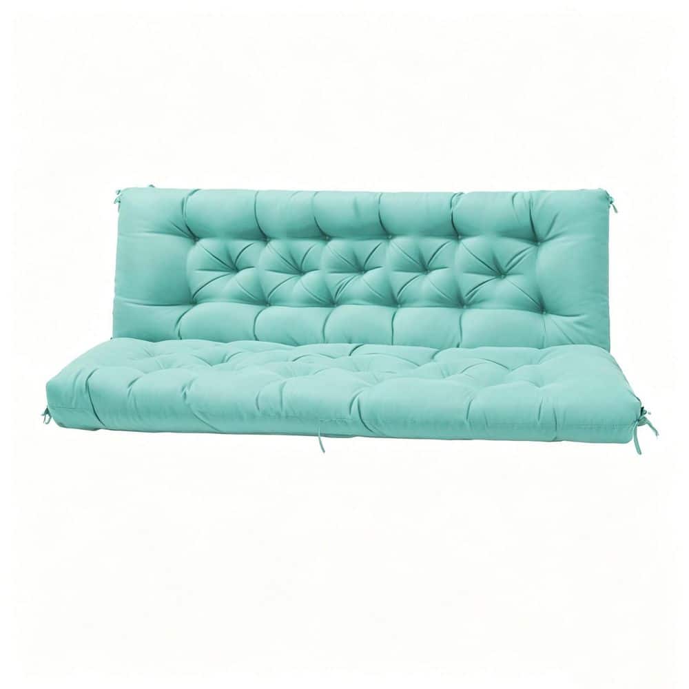 60 x 40 Porch Swing Cushions, Outdoor Swing Cushion for Patio Furniture, 3 Seater Replacement Cushion with Ties, Teal