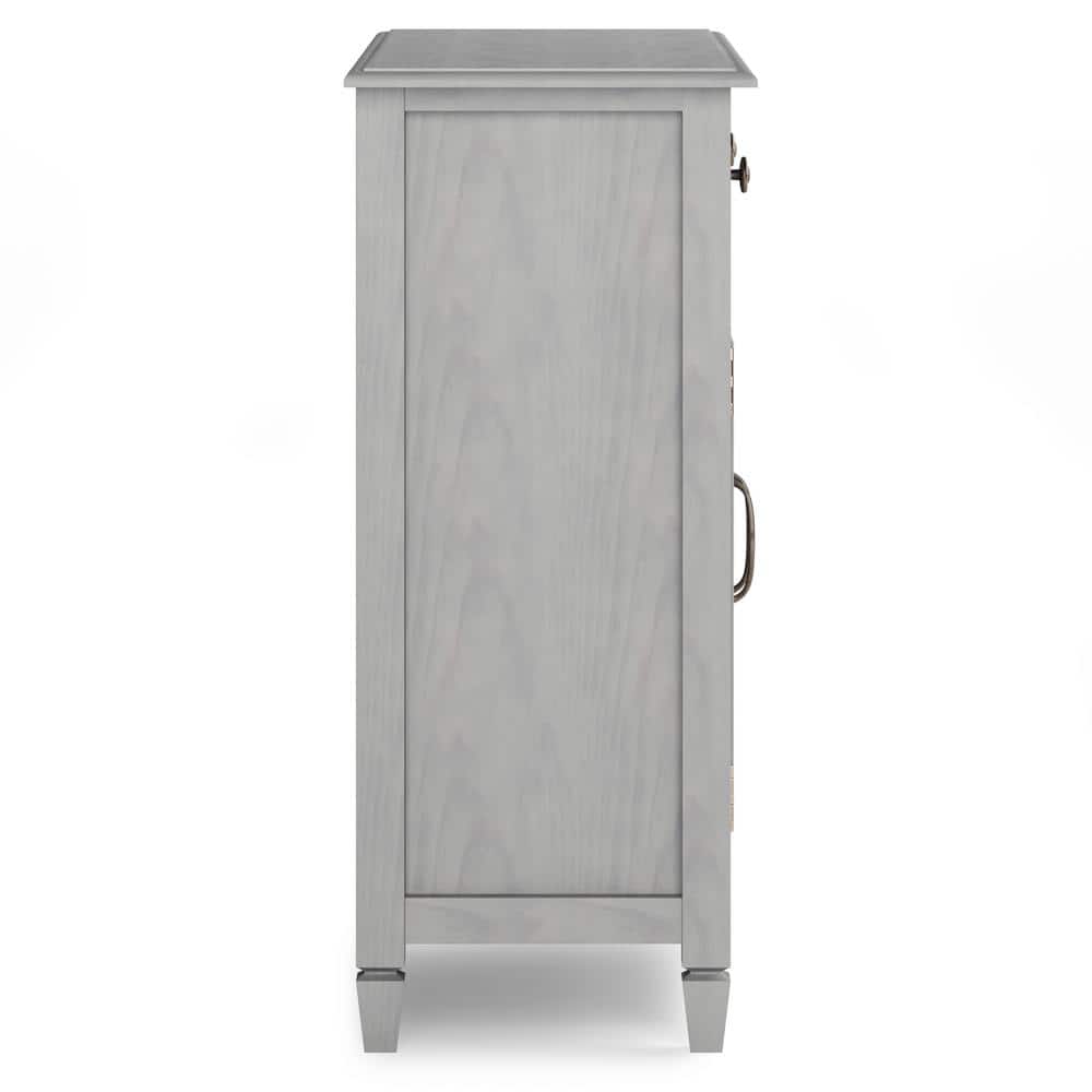 Fog Grey Solid Wood Entryway Storage Cabinet with Adjustable Shelving