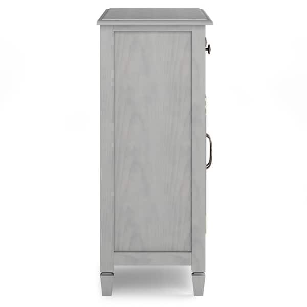Simpli Home Connaught Solid Wood 40 in. Wide Traditional Entryway Storage  Cabinet in Distressed Grey AXCCON47-GR - The Home Depot