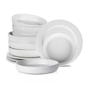 Senso 12-Piece White New Bone China Dinnerware Set (Service for 4)