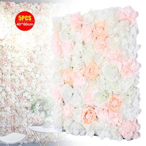 5- Piece 15.74 in. H x 23.62 in. W Artificial Mixed Flower Wall Panel Backdrop Wall