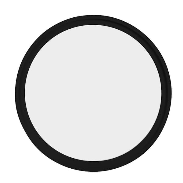 36 in. x 36 in. Round Black 4-9/16 in. Jamb 3-1/2 in. Interior Trim Geometric Aluminum Clad Wood Window