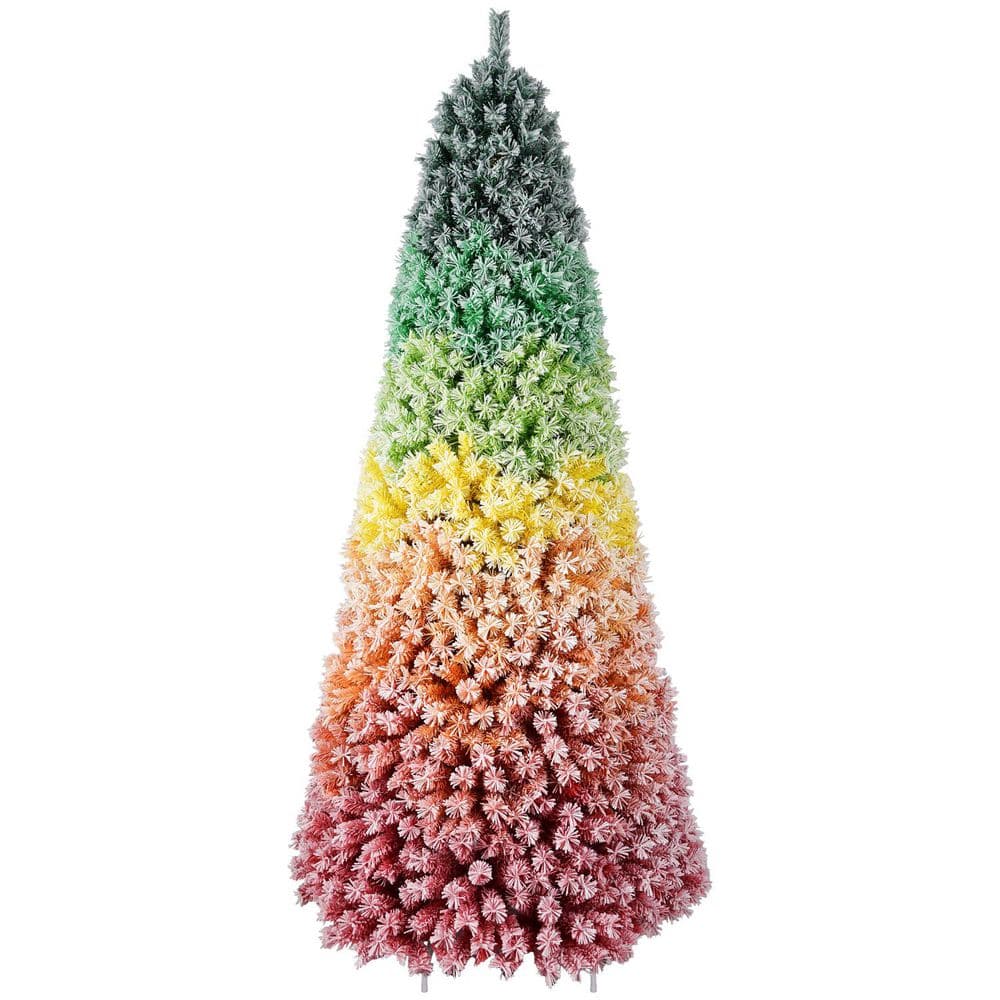 72 in. H Rainbow Artificial Christmas Tree with 1326 Tips, Colorful Full-Bodied Pine with Snowy Finish (1-Pack) price history on PriceWatchPro