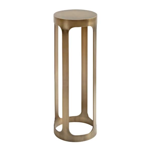 Kate and Laurel Dahl 8 in. Gold Round Metal End Table