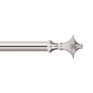 Royal 36 in. - 72 in. Adjustable Single Curtain Rod 1 in. in Brushed Nickel with Finial