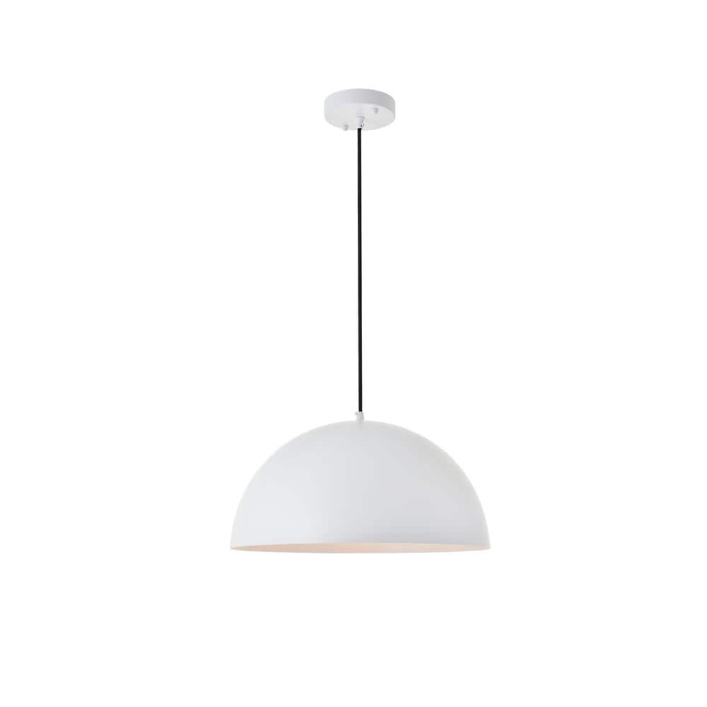 Timeless Home 15.7 in. 1-Light White Pendant Light, Bulbs Not Included