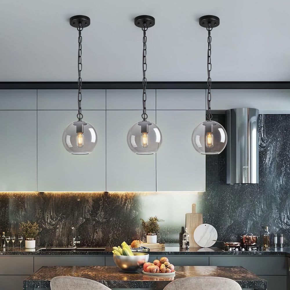 Home Lighting 40W 2-Light Smoke Gray Modern Pendant Light with Glass Globe Design is Adjustable, Suitable for Kitchen price history on PriceWatchPro