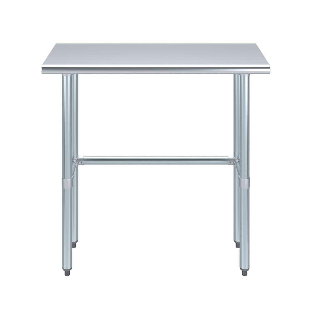 36" Long Stainless Steel Utility Work Table with Open Base