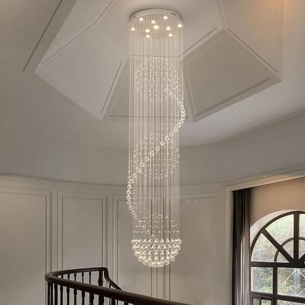 EDISLIVE Alexander 10-Light Chrome Statement Empire Chandelier with Crystal Accents for Foyer Entryway